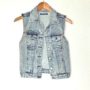 Brandy Melville Acid‎ Wash Denim Vest One Size